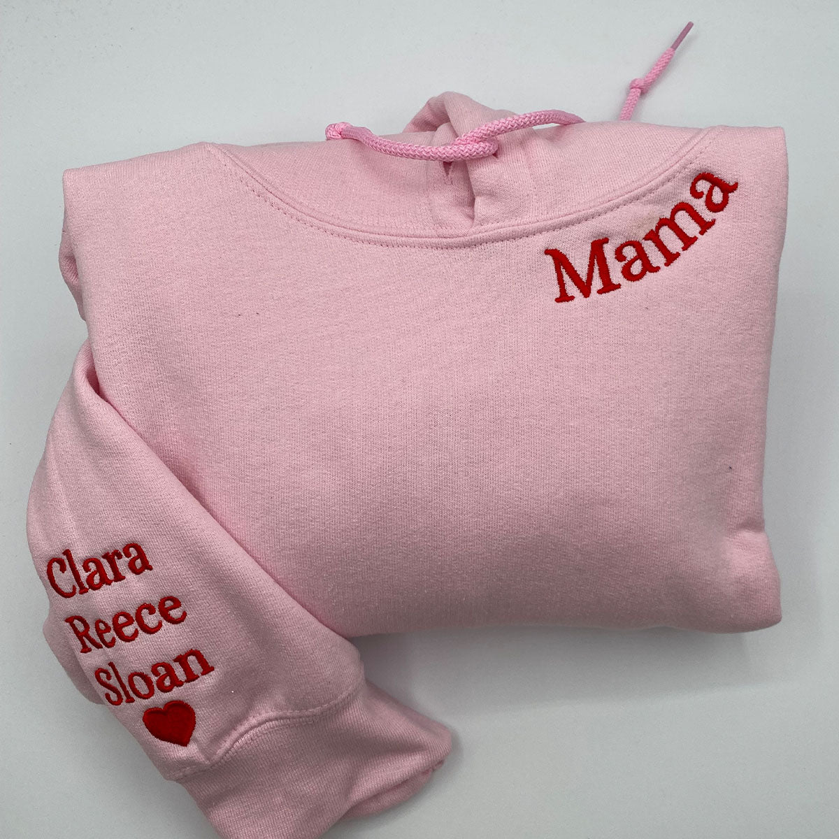 Custom Embroidered Grandmother Sweatshirt Hoodie with Initial Heart on Sleeve, Unique Gift for Grandma