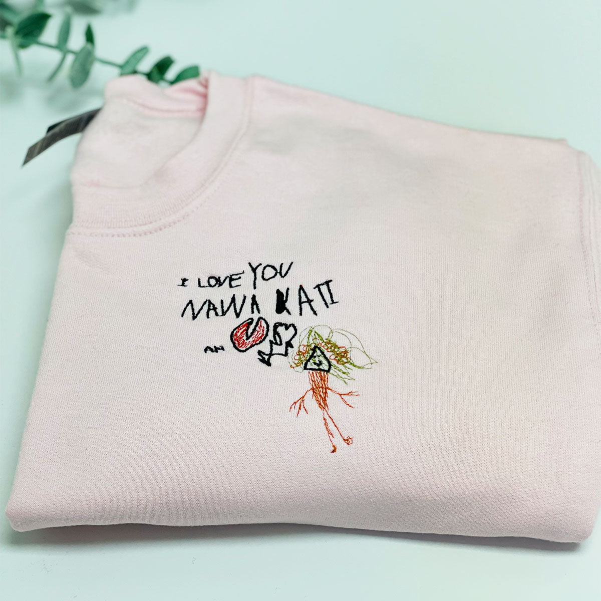 Custom Embroidered Hand Drawing Sweatshirt Hoodie, Save the Memories of Your Child