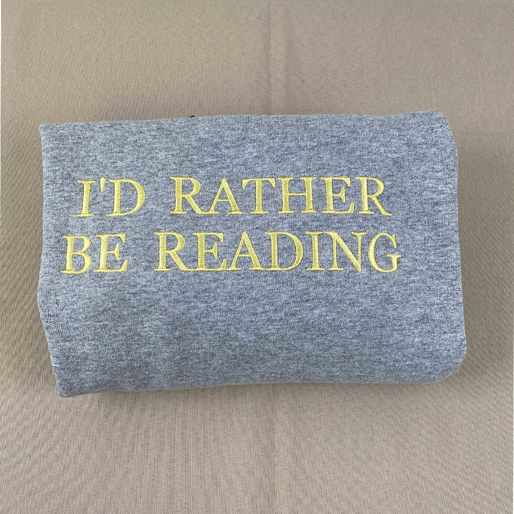 Custom Embroidered I Closed My Book to be Here Sweatshirt Hoodie with Book Icon