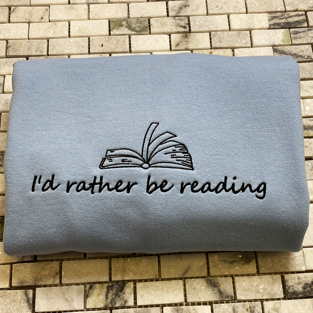 Custom Embroidered I'd Rather Be Reading Sweatshirt Hoodie, Gift Ideas for Book Lovers