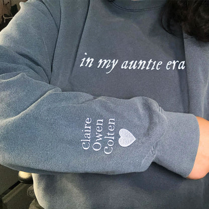 Custom Embroidered In My Auntie Era Sweatshirt