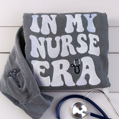 Custom Embroidered In My Nurse Era Sweatshirt, Best Nurse Gift Ideas