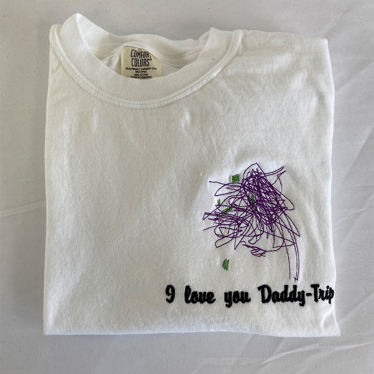 Custom Embroidered Kids Photo Drawing T-shirt, Special Gift for Parent