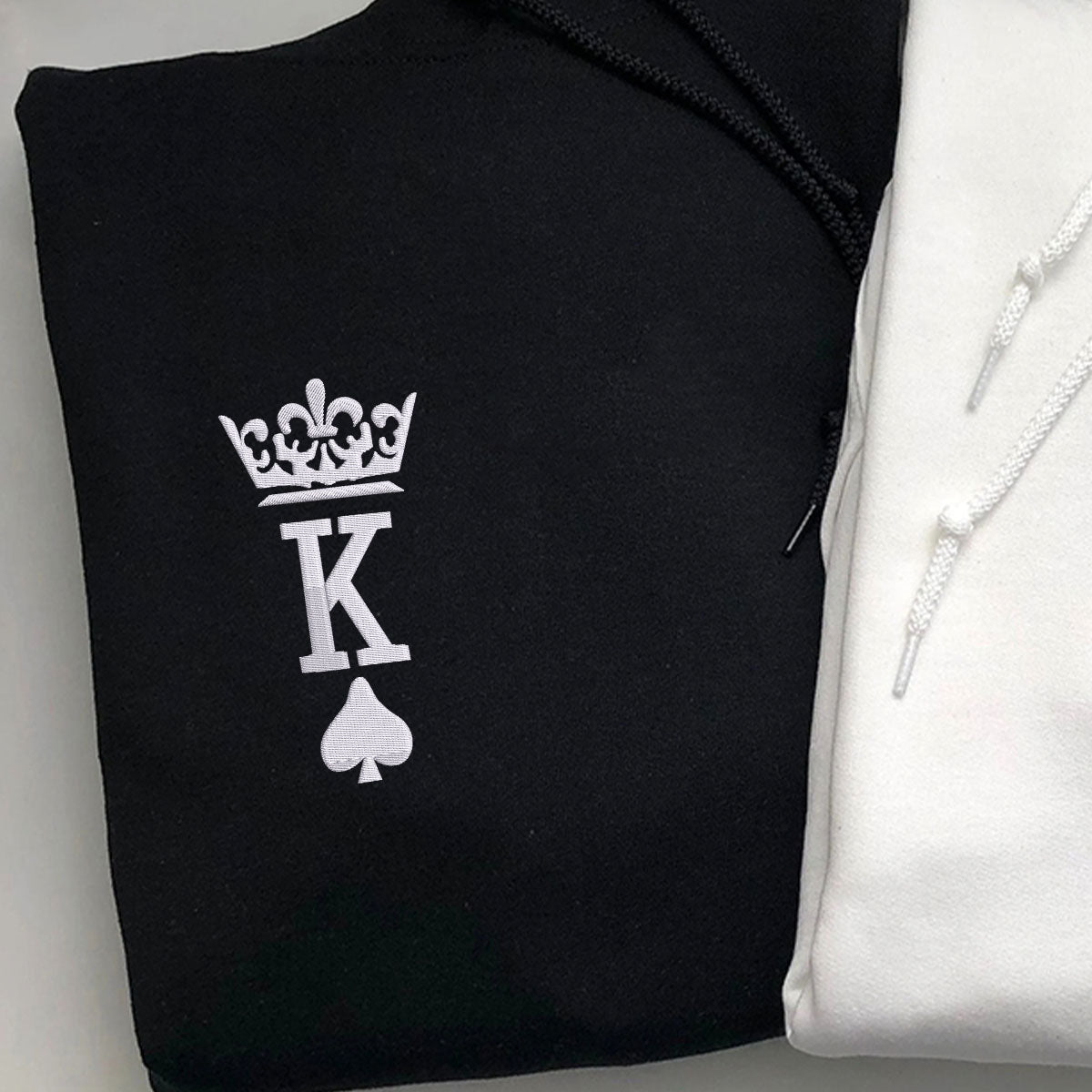 Custom Embroidered King and Queen Sweatshirt Hoodie, Couple Gift  Ideas for Valentine's day