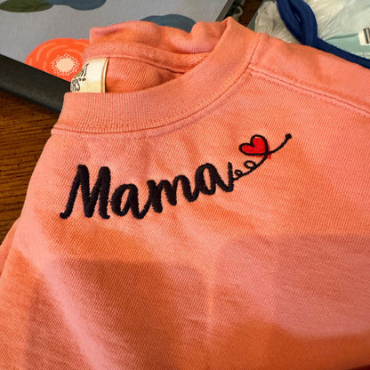 Custom Embroidered Mama Sweatshirt, Mother's Day Gift for Mom