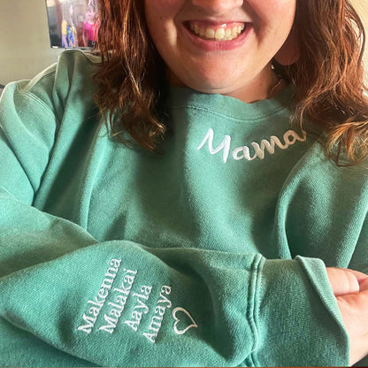 Custom Embroidered Mama Sweatshirt, Mother's Day Gift for Mom