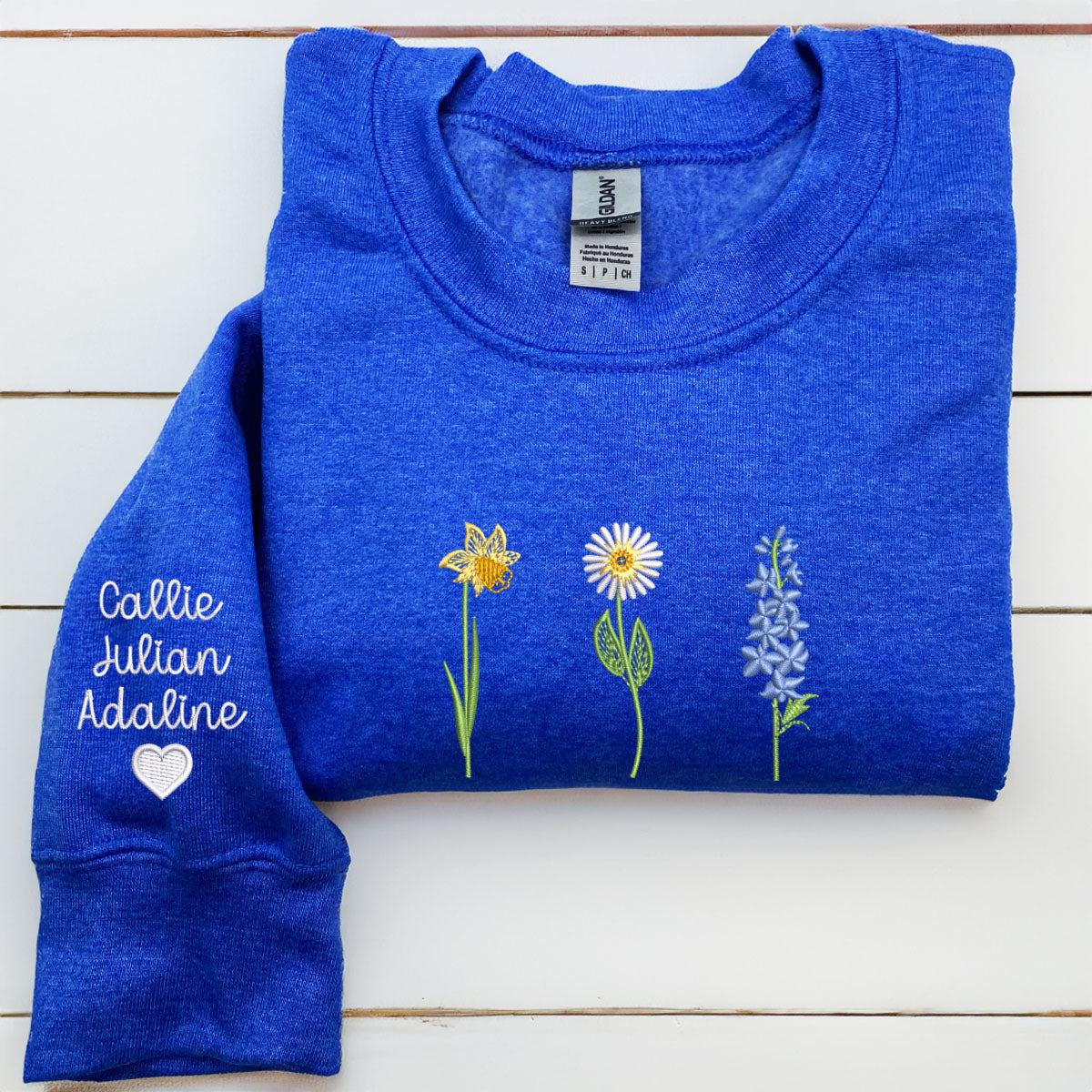 Custom Embroidered Mama's Garden Sweatshirt Hoodie with Names