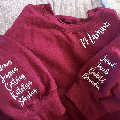 Custom Embroidered Mamaw Sweatshirt Hoodie, Birthday Gift for Mom