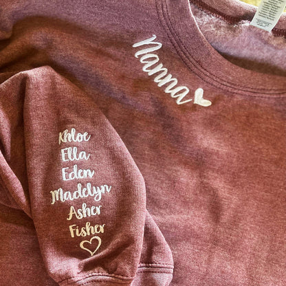 Custom Embroidered Mamaw Sweatshirt Hoodie, Birthday Gift for Mom