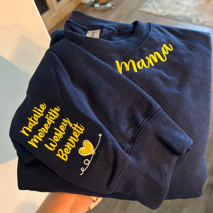 Custom Embroidered Mamaw Sweatshirt Hoodie, Birthday Gift for Mom