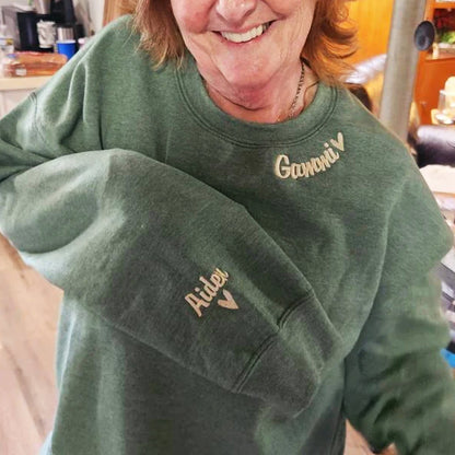 Custom Embroidered Mamaw Sweatshirt Hoodie, Birthday Gift for Mom