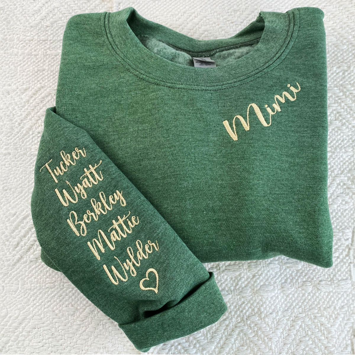 Custom Embroidered Mimi Sweatshirt Hoodie with Kid's Names