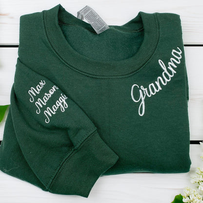 Custom Embroidered Mimi Sweatshirts & Hoodies - Personalized Crewneck for Grandmother