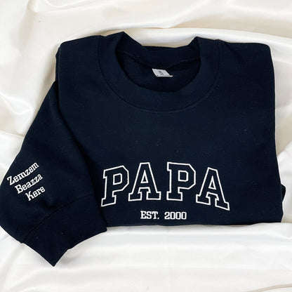 Custom Embroidered Mom and Dad Sweatshirt Hoodie with Est Year