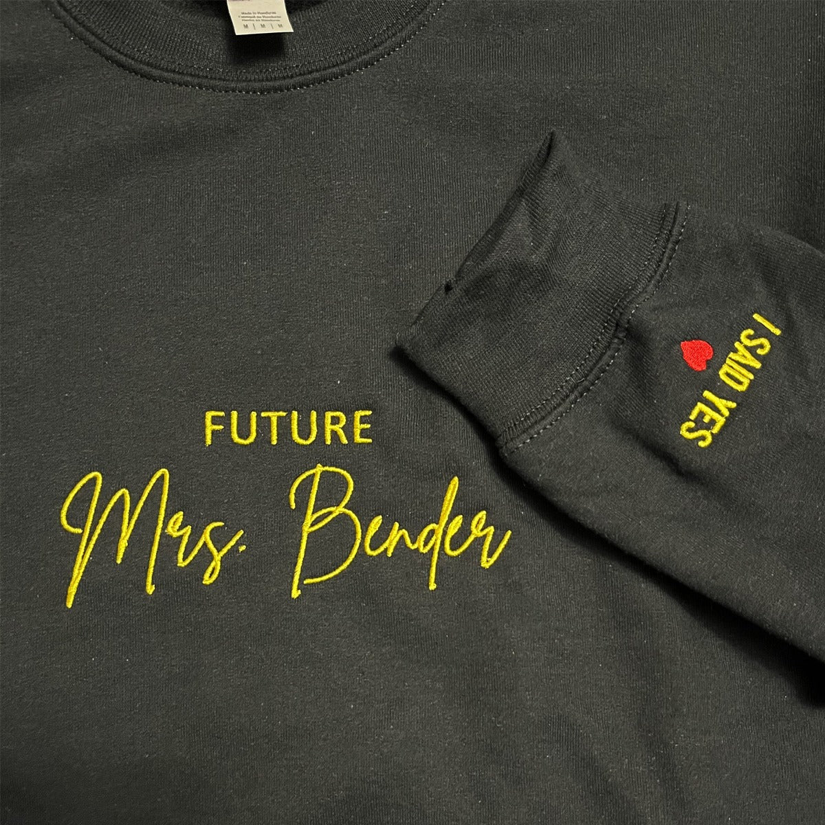 Custom Embroidered Mr & Mrs Sweatshirt Hoodie with Anniversary Date on Sleeve