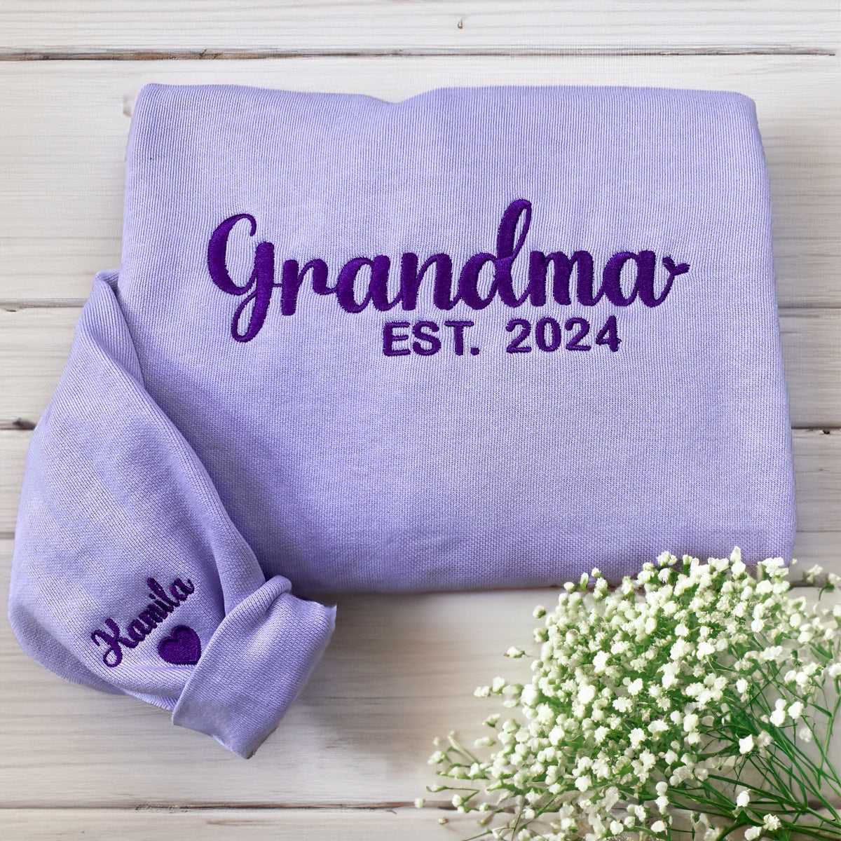 Custom Embroidered Nana Est Sweatshirt, Perfect Gift for Grandma