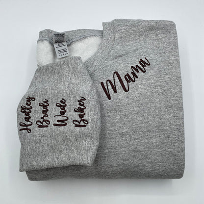 Custom Embroidered Nona Sweatshirt Hoodie with Initial Heart