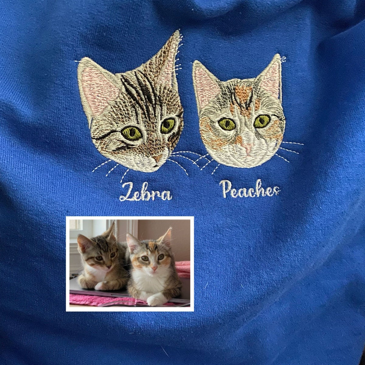 Custom Embroidered Pet Sweatshirt & Hoodie, Personalized Pet Face and Pet Name, Pet Lover Gift