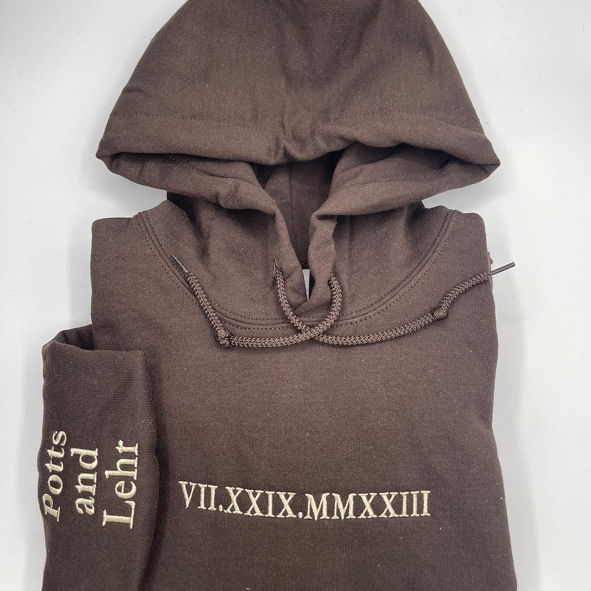 Custom Embroidered Roman Numeral Date Sweatshirt Hoodie for Couple, Best Gift for Wedding