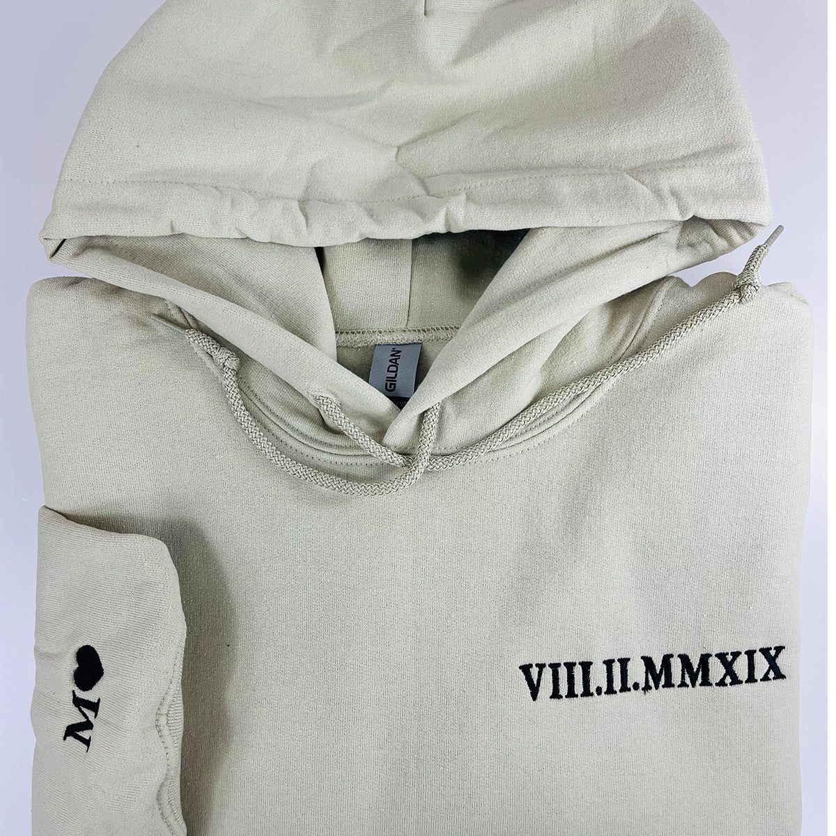 Custom Embroidered Roman Numeral Date Sweatshirt Hoodie for Couple, Best Gift for Wedding