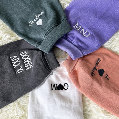 Custom Embroidered Roman Numerals Sweatshirts - Personalized Anniversary Date