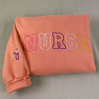 Custom Embroidered Sweatshirts - Personalized Gift for Nurse