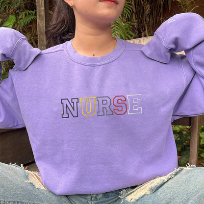 Custom Embroidered Sweatshirts - Personalized Gift for Nurse