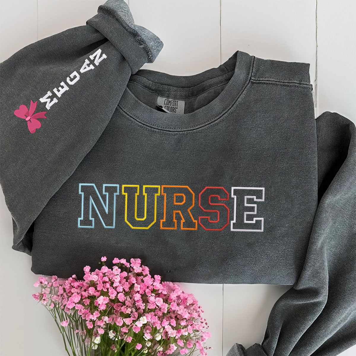 Custom Embroidered Sweatshirts - Personalized Gift for Nurse