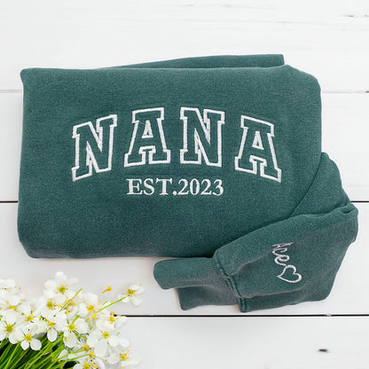 Custom Embroidered Sweatshirts - Personalized Gigi Crewneck for Grandma