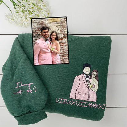 Custom Embroidered Sweatshirts & Hoodies - Personalized Family Portrait From Photo