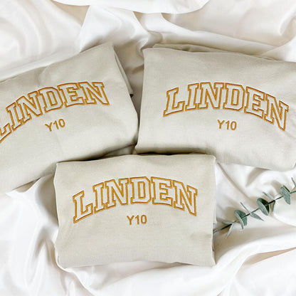 Custom Embroidered Sweatshirts & Hoodies- Personalized Mom with Kid Names on Sleeve