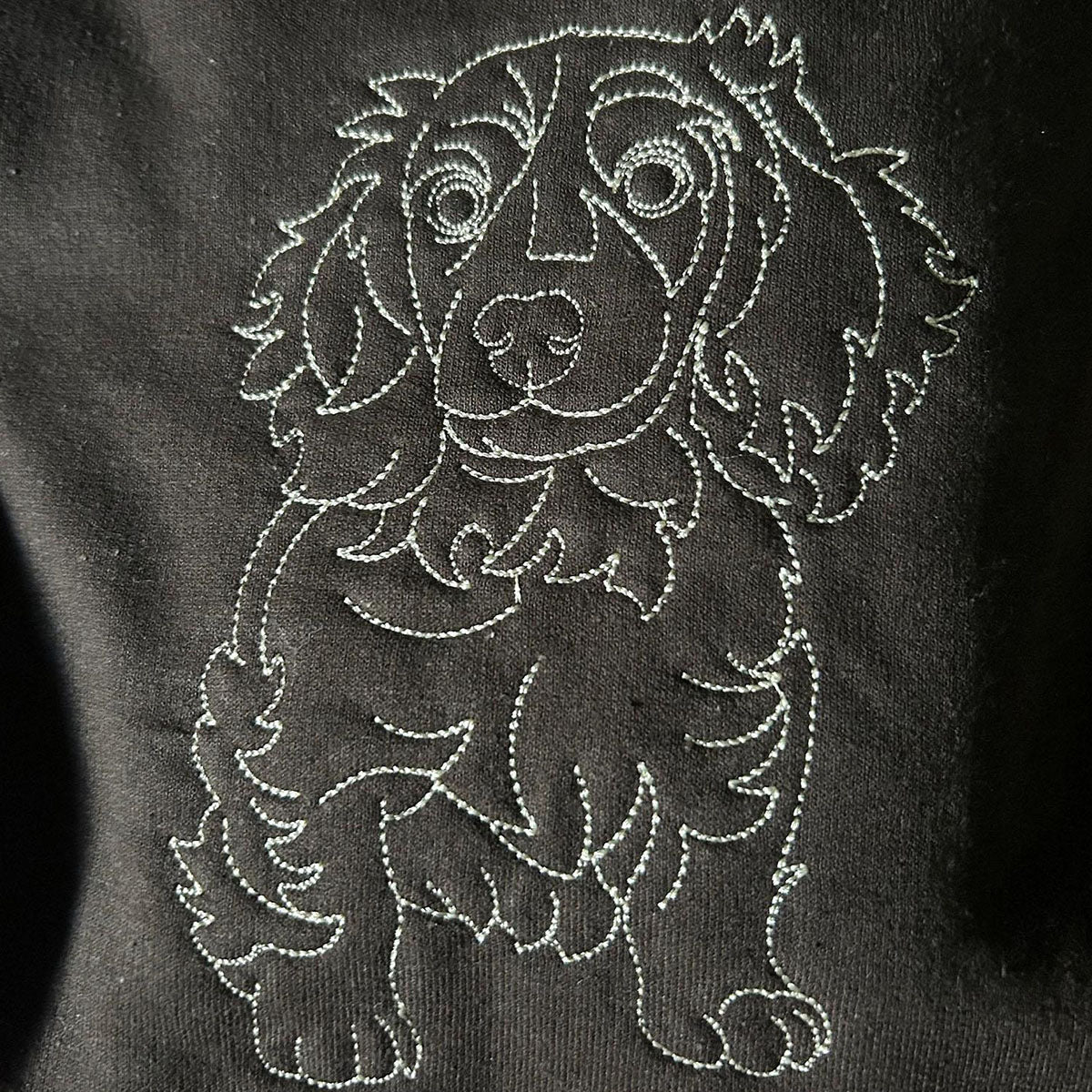 Custom Embroidered Sweatshirts & Hoodies - Personalized Outline Pet Mom Portrait from Photo