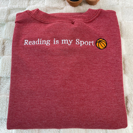 Custom Embroidered Sweatshirts & Hoodies - Personalized Reading is My Sport