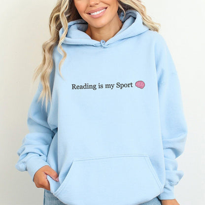 Custom Embroidered Sweatshirts & Hoodies - Personalized Reading is My Sport