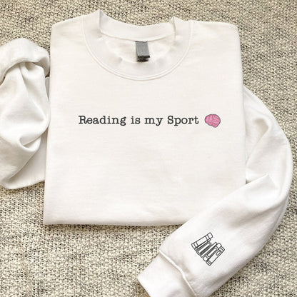 Custom Embroidered Sweatshirts & Hoodies - Personalized Reading is My Sport