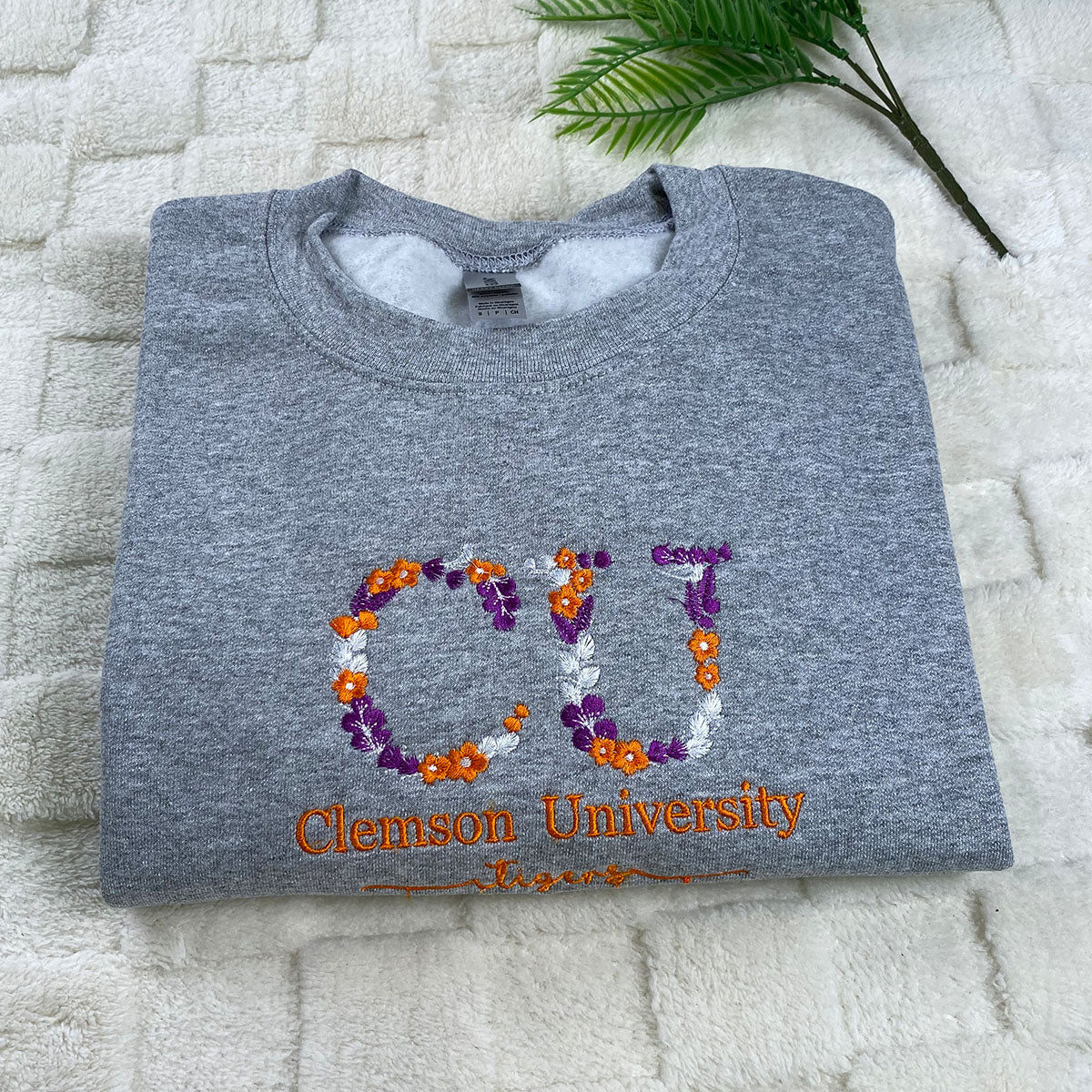 Custom Embroidered University College Floral Sweatshirt Hoodie, Graduation Gift Ideas