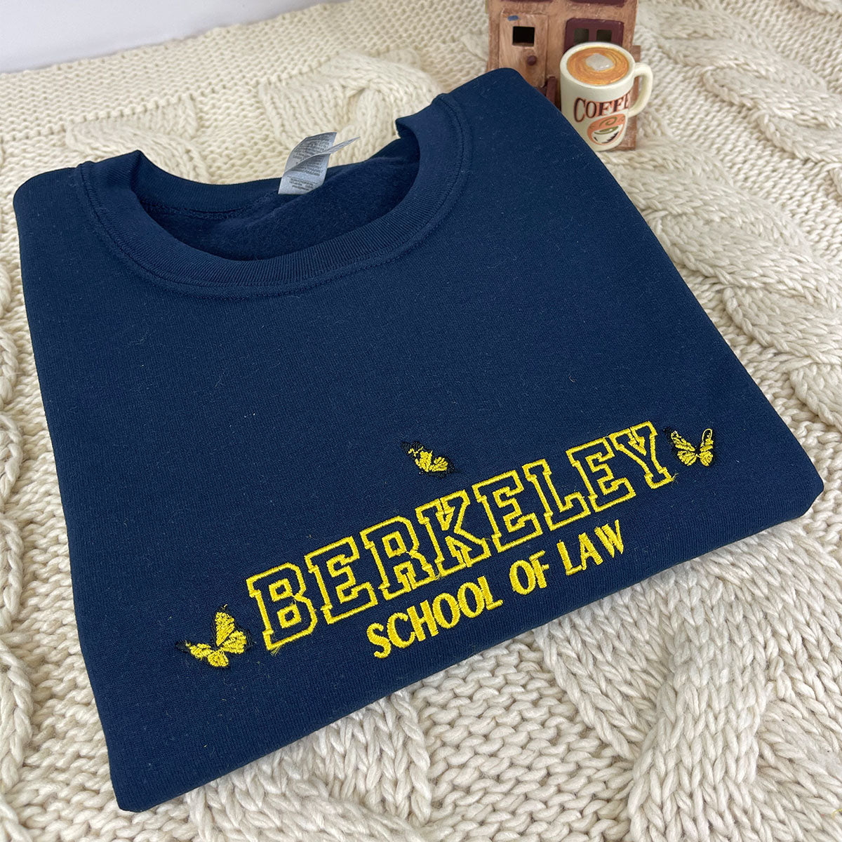 Custom Embroidered University College Initials Sweatshirt Hoodie, Unique Gift for Freshman