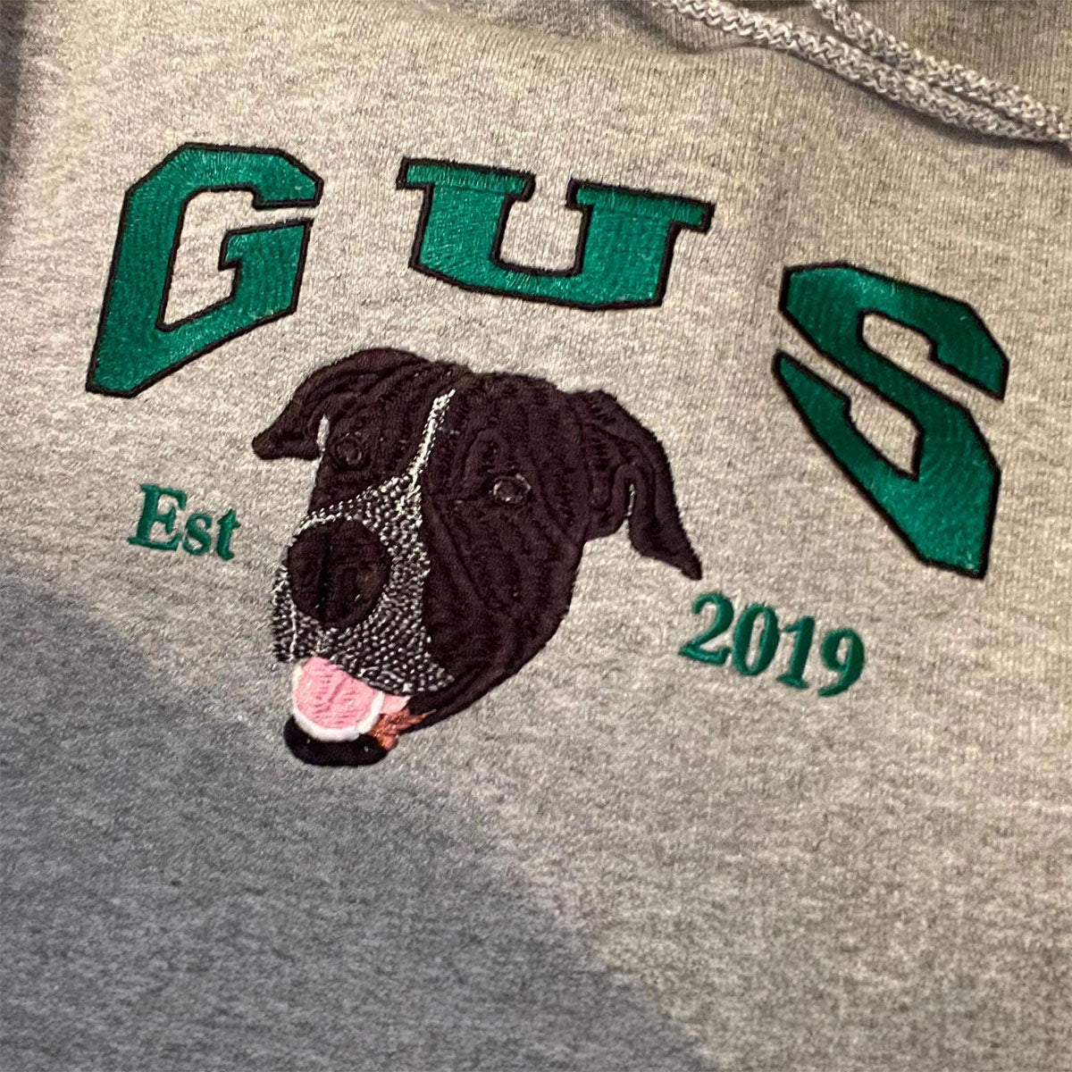 Custom Embroidered Varsity Sweatshirts & Hoodies - Personalized Pet Face from Your Photo