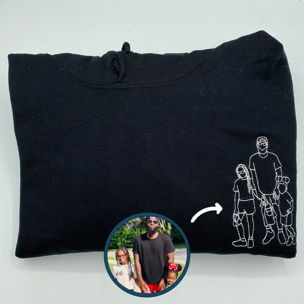 Custom Embroidered Your Dad Is My Cardio Sweatshirt Hoodie with Outline Photo