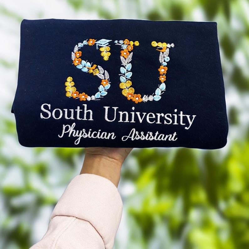 Custom College Floral Letter Embroidered Sweatshirt, Sorority Hoodie, Back To School, Graduation Gift