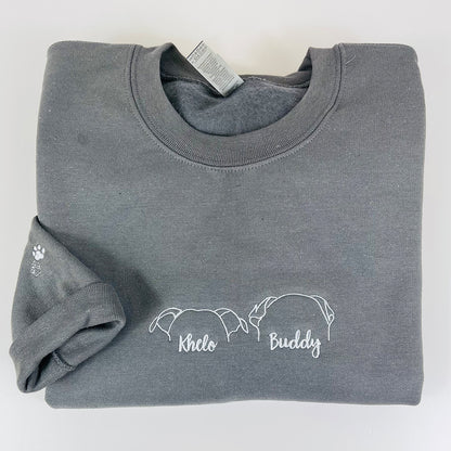 Custom Embroidered Sweatshirt Hoodie with Dog Ears & Name Personalized Pet Lover Gift Unique