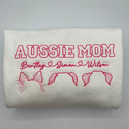 Custom Embroidered Sweatshirt Hoodie with Dog Ears & Name Personalized Pet Lover Gift Unique