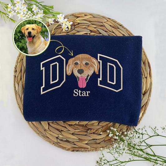 Custom Embroidered Dog Dad Sweatshirt, Personalized Dog Mom Hoodie, Unique Gifts For Dog Lovers, Pet Memorial Gift