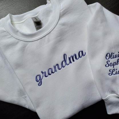 Custom Embroidered Grandma Sweatshirt – A Cozy Keepsake for Grandma
