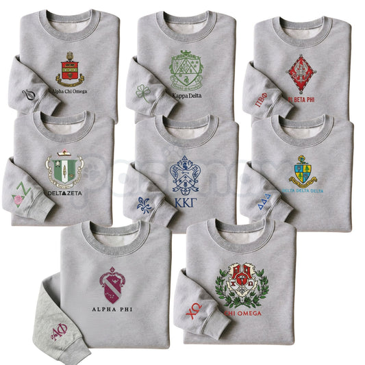 Custom Embroidered Sorority Sweatshirt – Classic Greek Letter Crewneck-Pasimax