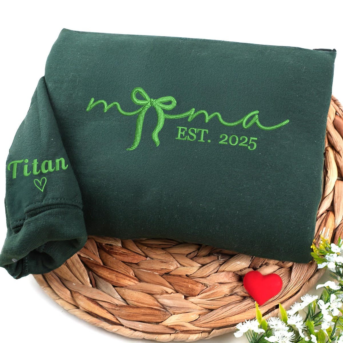 Custom Embroidered Sweatshirts for Women Mama, Personalized Mama Coquette Hoodie - Mother's Day Gift, Gift For New Mom
