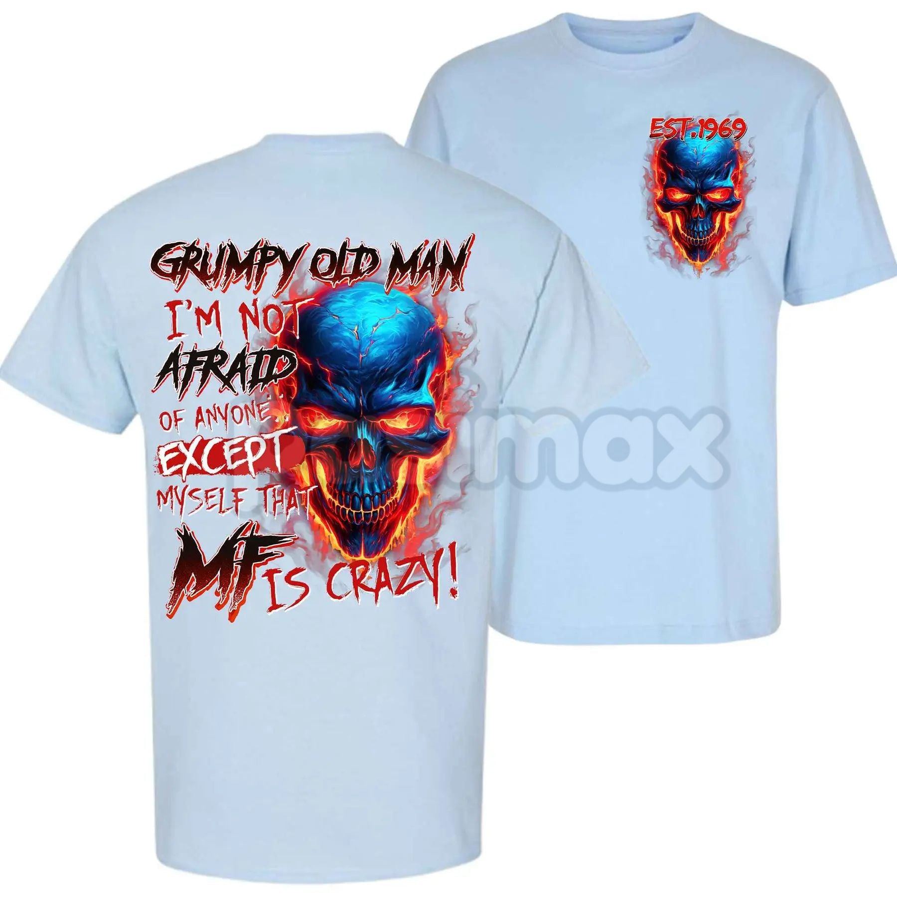 Custom Gen X 2 Side T-Shirt - Old Men Funny Slogan Tee, Unisex Full Color Vintage Style Apparel, Personalized 80s 90s Gift-Pasimax