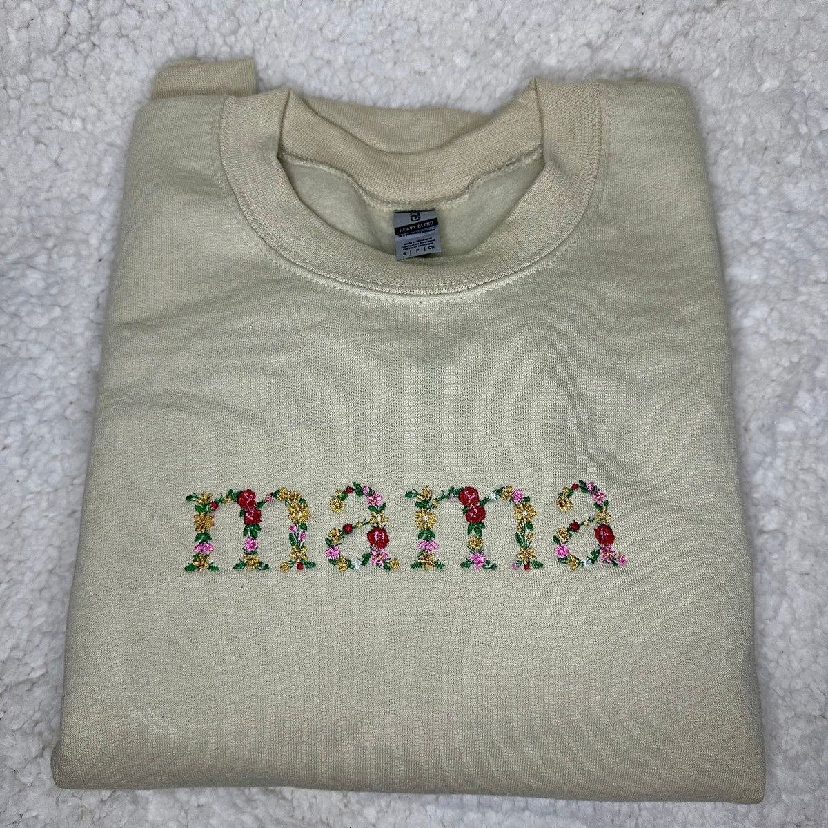 Custom Mama Embroidered Floral Sweatshirt - Trendy Crewneck, Unique Gift for Mom, Custom Embroidery Mother’s Day Personalized