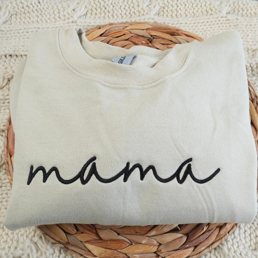 Custom Mama Embroidered Sweatshirt - Hoodie, Personalized Mom Embroidered Sweatshirt, Mother's Day Gift from Son