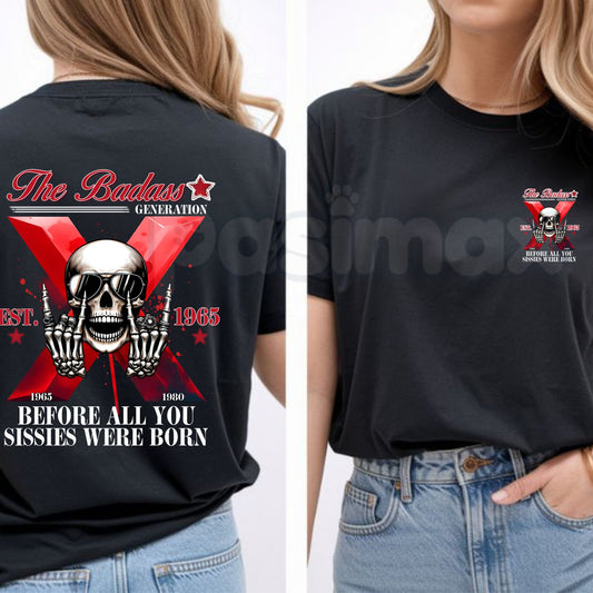 Custom Year Gen X "The Badass Generation" T-Shirt – Funny Retro Sarcastic Rebellion Graphic Tee-Pasimax